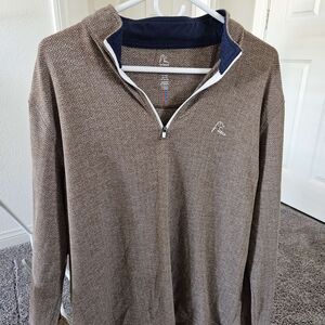 Rhoback Men's Brown Quarter-Zip Sweater